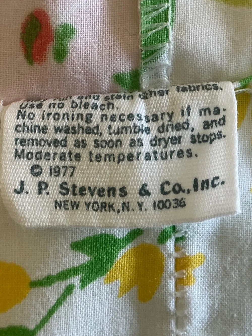 Vintage 1977 Utica J P Stevens colorful floral standard pillowcases set of 2